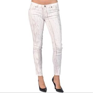 NWT Machine Long Skinny Lite Jeans Beige Gold Sz 7